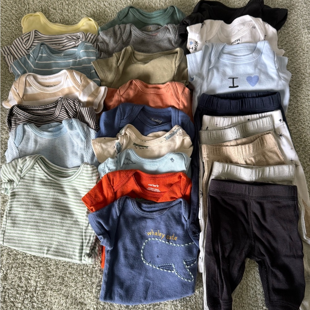 25 Piece Assorted Baby Onesies and Pants Lot